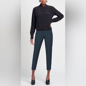 Piazza Sempione Kim Navy Trousers Italy 40 US 4 Straight Leg Stretch Like New